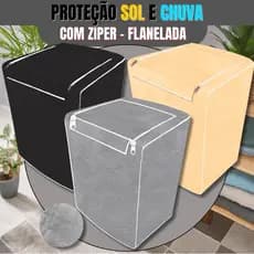 Capa Protetora Lavadora Roupas Forrada Resistente Ziper Facil Abertura Maquina Lavar Roupas Clean