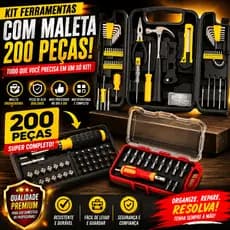 Jogo 200 Peças  De Ferramenta  Com Maleta Completa Profissional- trabalho dia dos pais