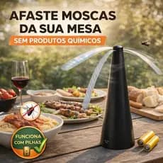 Ventilador Repelente de Moscas Mesa Pilha 26cm Silencioso Espanta Insetos Cozinha Restaurante