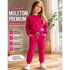 Conjunto Menina Moletom Inverno Casual Confortável