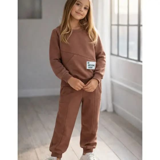 Conjunto Infantil Moletom Flanelado Algodão Quentinho para Frio Casaco e Calça