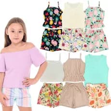 Kit 3 Conjunto Infantil Menina Roupa Infantil Feminina Verão