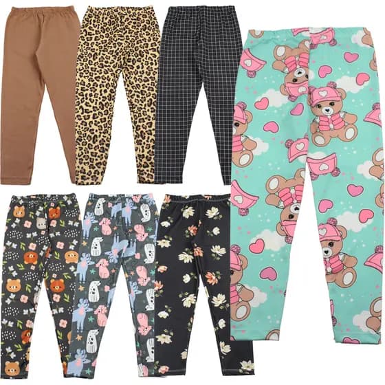 kit 3 Calça Legging Feminina Menina Infantil