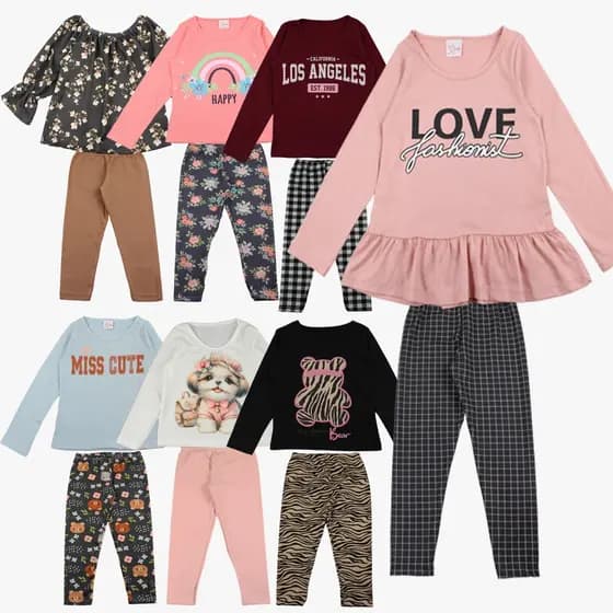 kit 3 Conjunto Meia Estação Menina peças sortidas Infantil Feminino