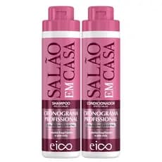 Eico Salão Em Casa Cronograma Profissional Shampoo Hidratação 800ml e Condicionador Leave-in 750ml