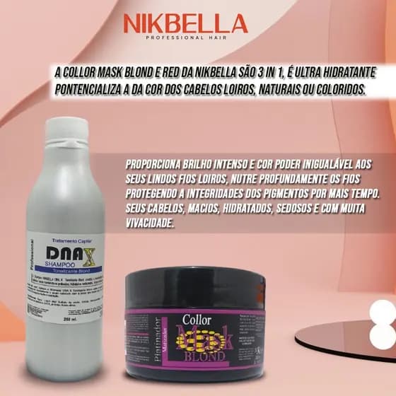 Kit Matizador Blonde | Para Cabelos Loiros Matizador Red Nikbella | Para Cabelos Vermelhos