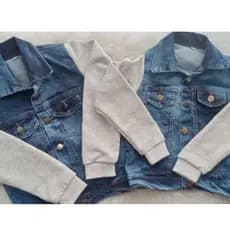 Jaqueta jeans infantil juvenil Unissex
