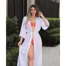 Saida de Praia Manga Longa Kimono
