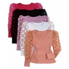 Blusa manga tule Infantil Menina Poá Blogueirinha blogueira