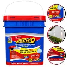Tinta Emborrachada 20kg Branca Dryko Vedatudo Uso Área Externa Parede Impermeabilizante Mofo Umidade