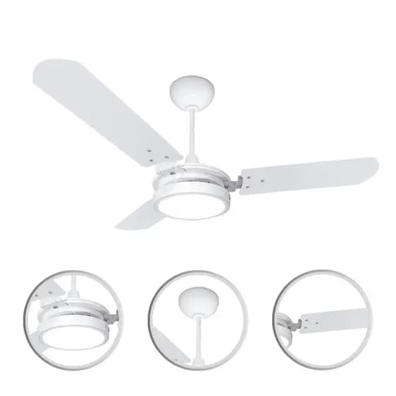 Ventilador de Teto Ventex 150W Valen Led 18W Branco Silencioso Turbo 3 Pás Econômico Quarto Cozinha