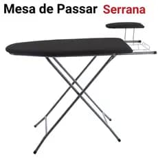 Mesa Tábua De Passar Roupa Reforçada Dobrável Com Porta Ferro E Passa Mangas Tecido Térmico