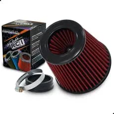 Filtro De Ar Esportivo Race Chrome Universal Duplo Fluxo Vermelho