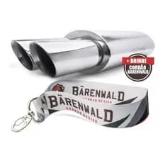 Abafador Esportivo Inox Barenwald Wolfsburg Ponteira Dupla 3 Polegadas Vw Jetta Tsi Golf Mk1 Ate Mk4,5