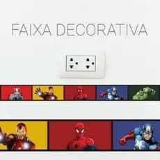 Faixa decorativa vingadores, homem aranha, hulk, homem de ferro, thor, capitão américa