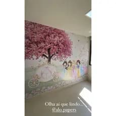 Papel de Parede Jardim Encantado Princesas da Disney