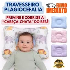 Travesseiro Cabeça Chata para Recém Nascido Anatômico Tratamento Modelador Algodão