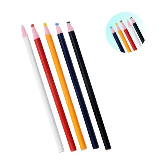 Kit 5 Lápis Giz Alfaiate Ecológico Costura Artesanato Tecido Papel Não Usa Apontador