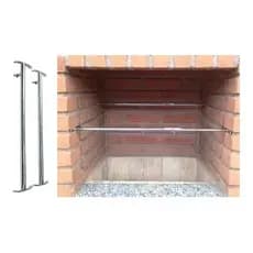 Suporte Extensor Ajustável Apoio Espetos Grelhas Churrasqueira aço Zincado 50 até 80cm Com 2 pçs