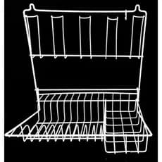 Escorredor Pratos de Parede Resistente dobravel 10 Pratos 5 Copos E Talheres Aço pintado cor branco