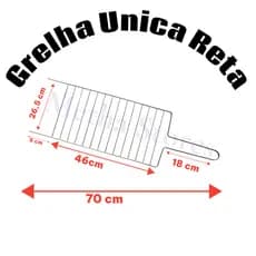 Grelha Unica aço resitente para Churrasqueira Assar Carne Peixe Frango Linguica legumes e outros.
