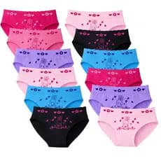 Kit 10 Calcinha Infantil Varias Cores Sortidas 1 a 10 anos Poliéster e Elastano Qualidade