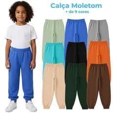 Kit 2 a 5 Calças de Moletom Infantil Frio Inverno Quentinho 1 a 8 anos Menino