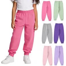 Kit com 3 Calças Infantil Moletom Quentinho Feminina Lisa Menina Inverno - 1 a 8 anos