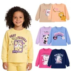 Kit 6 Blusas Casacos Moletom Quentinho para Inverno Frio Menina Feminino - 1 a 8 anos