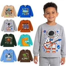 Kit 6 Blusas de Moletom Infantil Estampado Menino Inverno Frio - 1 a 8 anos