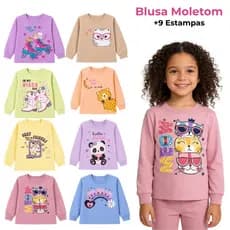 Kit 2, 3, 4 ou 5 Blusas Casaco de Moletom Inverno Frio Menina Feminino 1 a 8 anos