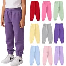 Kit com 6 Calças Moletom Infantil Menina Inverno Frio Peluciado Quentinho Sortido 1 a 8 anos