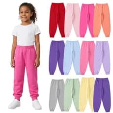 Kit com 9 Calças Moletom Infantil Menina Inverno Frio Peluciado Quentinho Sortido 1 a 8 anos