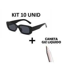 Kit 10 Óculos De Sol Retrô Vintage PRETO + Caneta Giz Brinde