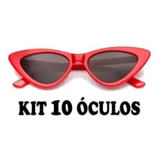 Kit 10 Óculos De Sol Gatinho VERMELHO Atacado Formatura
