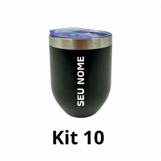 Kit 10 Copos Cuia Térmico Personalizado Nome Time Logo