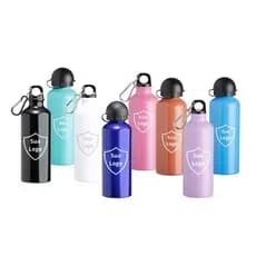 100 Garrafa Aluminio Personalizado 500ML Com Mosquetão Envio Rápido