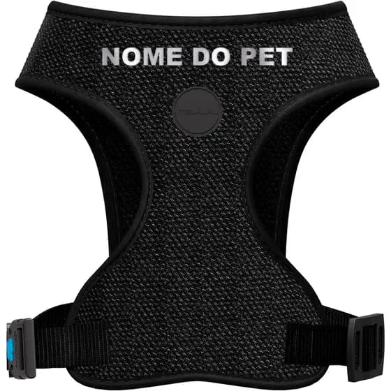 Peitoral Para Cachorro meuAuAu Personalizado Com Nome do Pet Refletivo Em Destaque