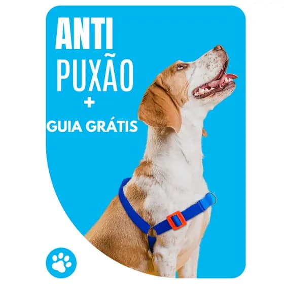 KIT ANTIPUXÃO - PEITORAL + GUIA PARA CÃES QUE PUXAM - EDUCATIVO PARA TODAS RAÇAS E TAMANHOS
