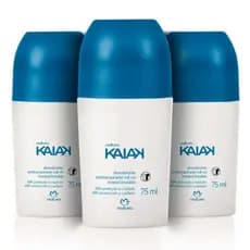 Conjunto Desodorante Antitranspirante Roll-On Kaiak Masculino - 3 un. de 75 ml