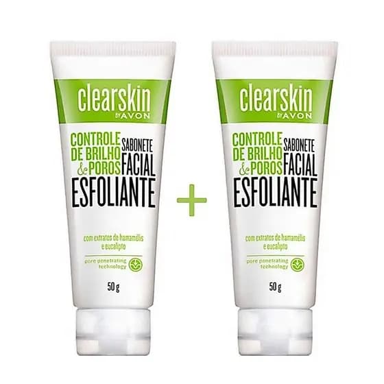 Kit com 2 Clearskin Sabonete Facial Esfoliante 50g