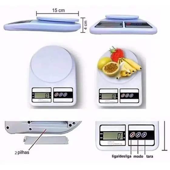 Balança Digital para Alimentos  Dietas e Culinaria capacidade 10 kilos