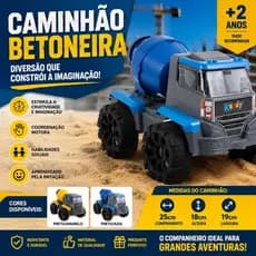 Brinquedo Caminhão Betoneira Infantil Construção Brinquedo Grande Engenharia Veículo de Obra