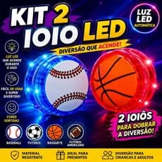 Kit Ioiô Infantil Com Led Luminoso Yoyo Colorido Brinquedo Divertido 2 Unidades