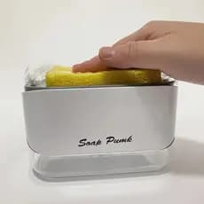 Porta Detergente com Dispensador de Sabão e Suporte para Esponja 2 em 1 Resistente