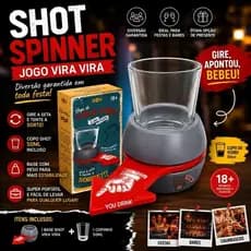 Jogo Shot Spinner Vira Vira Drink Com Copo 50ml Roleta Bebida Festa Bar