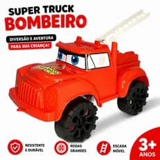 Caminhão Bombeiro Infantil Super Truck Grande Carrinho De Brinquedo Resistente