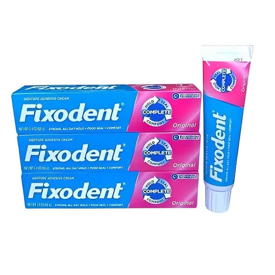 Fixodent 3 Unidades Creme Fixador Para Prótese Dentadura 68g | Original