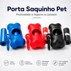 Kit Cata Caca Porta Saquinho Com 2 Refis Sacos Pet Cães Gatos Cachorro Recolher Cocô