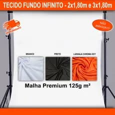 Tecido Fundo Fotográfico Infinito Preto Branco Laranja Chroma Key Estúdio Foto 1x180m 2x180m 3x180m
